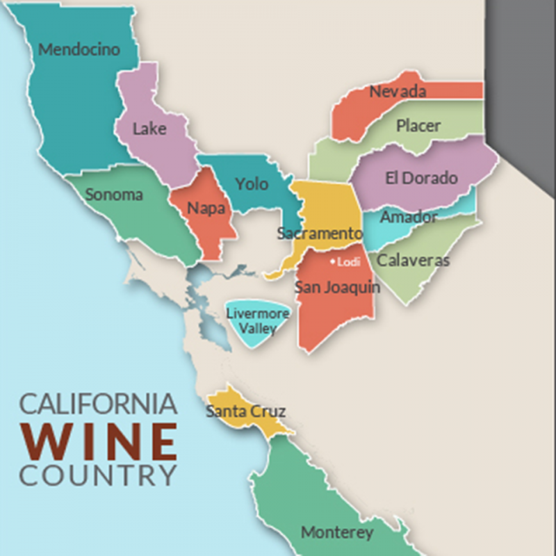 As principais regiões vinícolas da Califórnia - North California